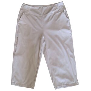 Sunzel High-Rise Stretch Flat Front Capri Pants Bright White - Size L